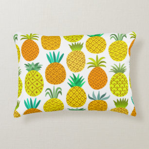 vintage pineapple seamless pattern isolated on whi decorative cushion
