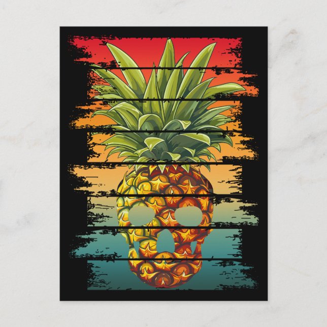 Vintage Pineapple Skull  Postcard (Front)