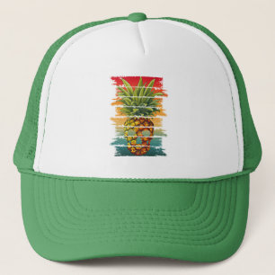 Vintage Pineapple Skull  Trucker Hat