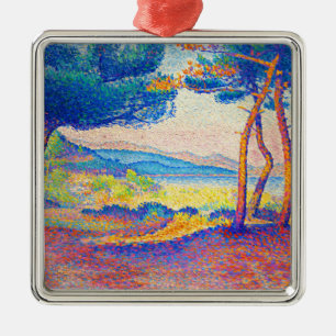Vintage Pines Along the Shore (1896) painting Metal Ornament
