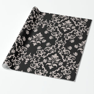 Vintage Pink and Black Wrapping Paper