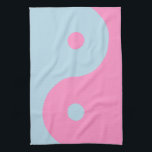 Vintage Pink And Blue Yin Yang Tea Towel<br><div class="desc">Yin Yang – Pink And Blue Yin Yang Ilustration.</div>