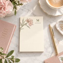 Vintage Pink and Green Watercolor Floral