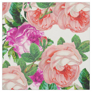 Vintage Pink And Purple Floral Fabric
