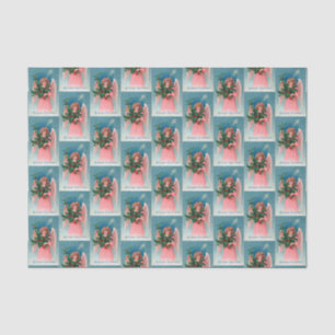Vintage Pink Angel Holiday party tissue Paper