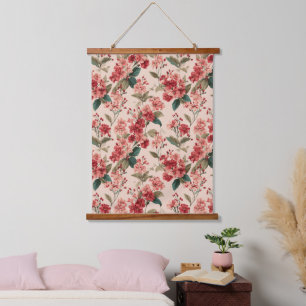 Vintage Pink Azalea Floral Pattern – Classic Hanging Tapestry