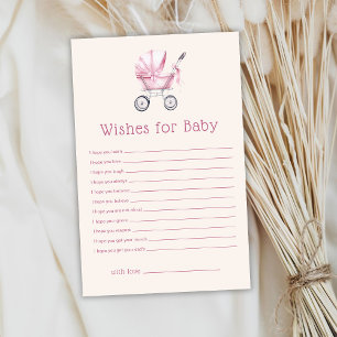 Vintage Pink Baby Carriage Wishes for baby game