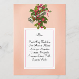 Vintage Pink Bells and Berries Menu Cards