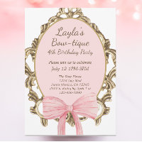 Vintage Pink Bow Boutique Princess Birthday Party