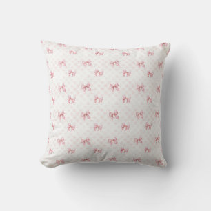 Vintage Pink Bow Coquette Cushion