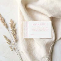 Vintage Pink Bow Floral Baby Shower Diaper Raffle