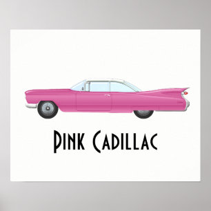 Vintage Pink Cadillac Poster