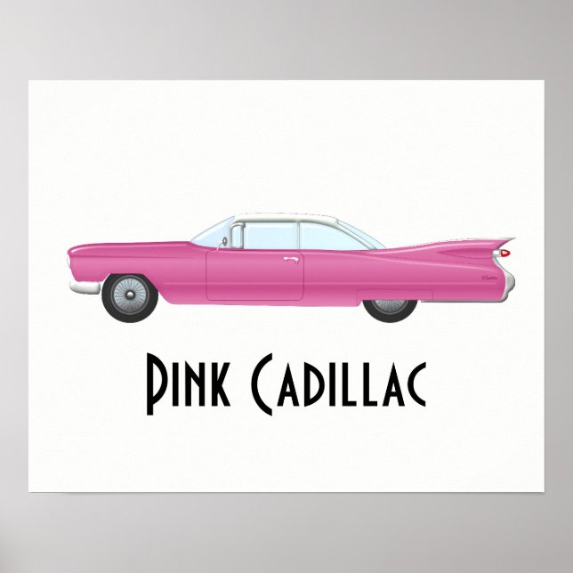 Vintage Pink Cadillac Poster (Front)