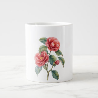 Vintage Pink Camellia Botanical Art Mug