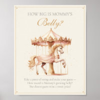 Vintage Pink Carousel Horse How Big is Mom’s Belly