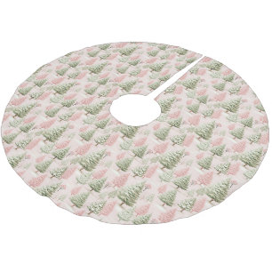 Vintage Pink Christmas Brushed Polyester Tree Skirt