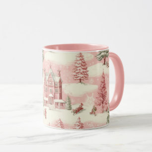 Vintage Pink Christmas  Mug