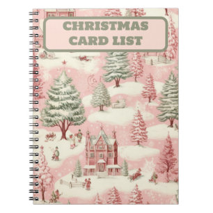 Vintage Pink Christmas  Notebook