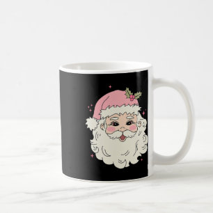 Vintage Pink Christmas Santa Claus Merry Xmas Wome Coffee Mug