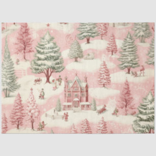 Vintage Pink Christmas  Tissue Paper