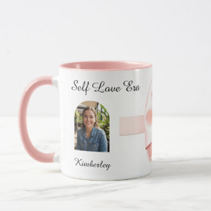 Vintage Pink Coquette Bow Heart Personalized Mug