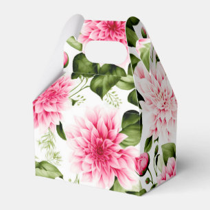 vintage Pink Dahlias Floral Pattern wedding cake Favour Box