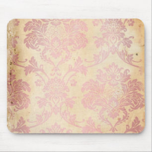 Vintage Pink Damask Mouse Pad