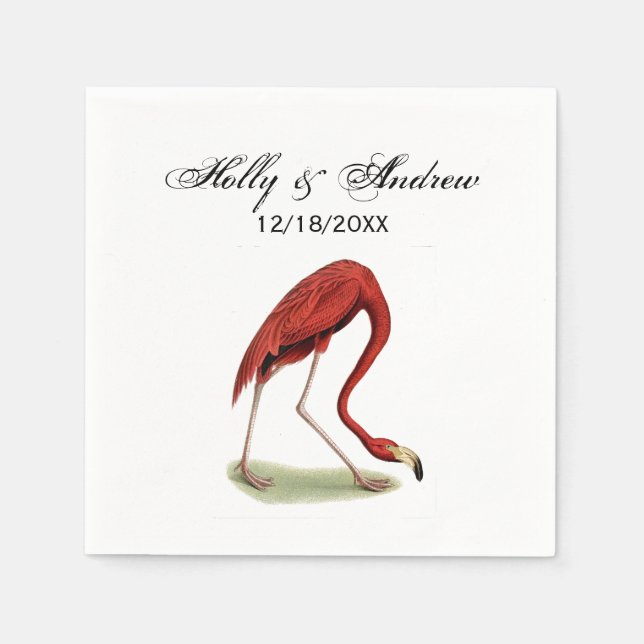 Vintage Pink Flamingo #1 Napkin (Front)