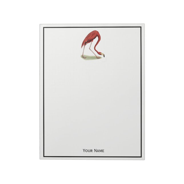 Vintage Pink Flamingo #1 Notepad (Rotated)