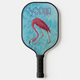 Vintage Pink Flamingo Pickleball Paddle