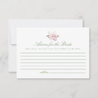 Vintage Pink Floral Advice for the Bride Cards