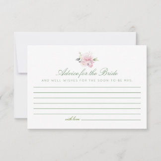 Vintage Pink Floral Advice for the Bride Cards