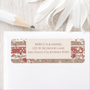 Vintage Pink Floral Baby Shower Return Address Label