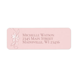 Vintage Pink Floral Girl Label Return Address Label