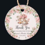 Vintage Pink Floral High Tea Party Bridal Shower  Favour Tags<br><div class="desc">Personalise these vintage tea party favour tags easily and quickly. Simply click the customise it further button to edit the texts, change fonts and fonts colours. Featuring a set of pretty vintage teapot and tea cup and beautiful blush pink roses. All text is editable. Personalise it for bridal shower, baby...</div>