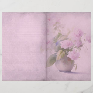 Vintage Pink Floral Journal Page