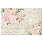 Vintage Pink Floral Roses Old Letter Decoupage
