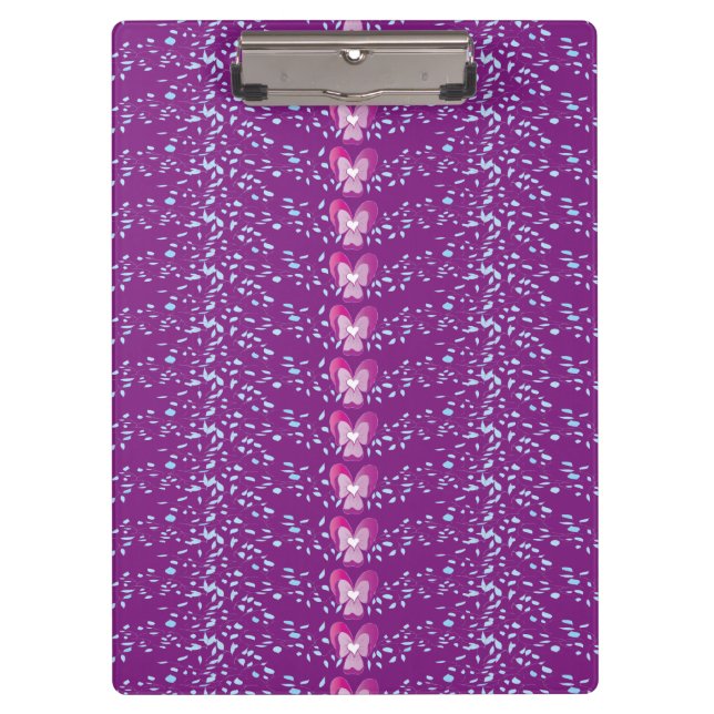 Vintage Pink Floral Violets wallpaper pattern Clipboard (Front)