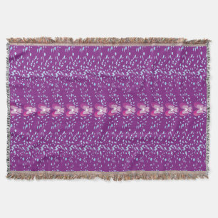 Vintage Pink Floral Violets wallpaper pattern Throw Blanket