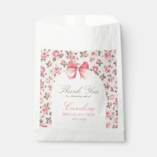 Vintage Pink Flowers Bridal Shower Favour Bag
