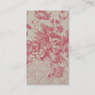 Vintage Pink Flowers Business Card