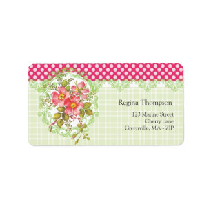 Vintage Pink Flowers Cottage Dream Label