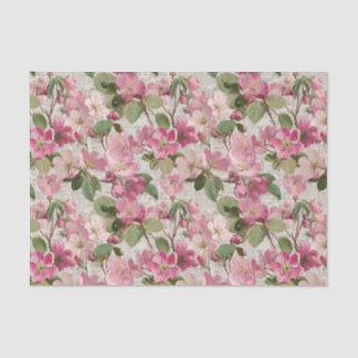 Vintage Pink Flowers Decoupage Tissue Paper
