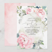 Vintage Pink Flowers Elegant Engagement Party