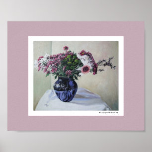 Vintage pink flowers fine art by Pola.B.Alex Poster