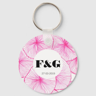 Vintage pink flowers keychain