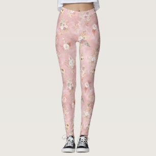 VINTAGE PINK FLOWERS  LEGGINGS