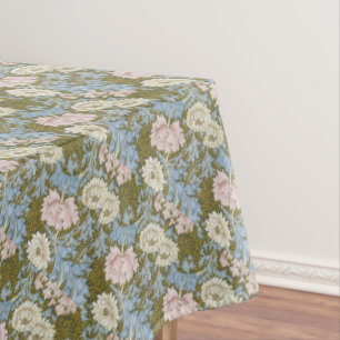 Vintage Pink Flowers William Morris Chrysanthemum  Tablecloth