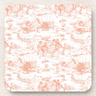 Vintage Pink French Toile Coasters