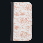 Vintage Pink French Toile Samsung S4 Wallet Case<br><div class="desc">Charming traditional engraved country scene depicted in peach on white background.</div>